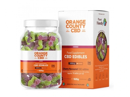 Orange County CBD Gummies Kirschen, 70 Stück, 1600 mg CBD, 525 g