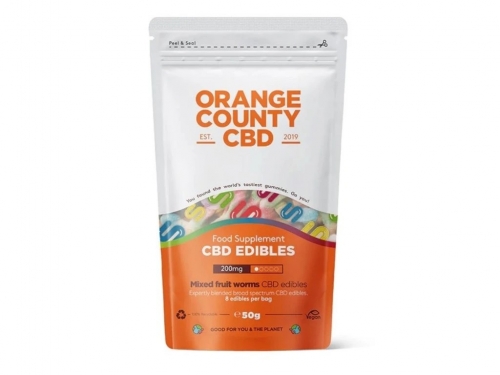 Orange County CBD-Gummibärchen in Würmerform, 200 mg CBD, 50 g